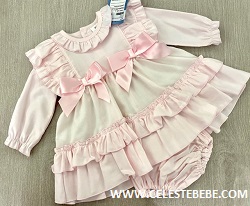 VESTIDO BB MIL RAYAS ROSA