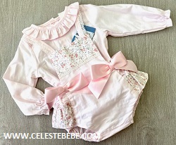 CONJUNTO 2P CAMISA Y RANITA FLORES LIBERTY ROSA