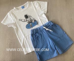 CONJUNTO NIÑO CAMISA SKATE AZULON