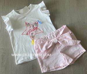 CONJUNTO NIÑA RAYAS ROSA