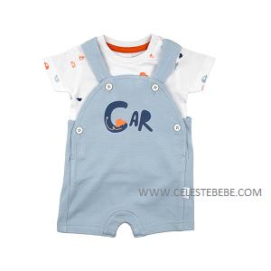 CONJUNTO BEBE PET Y CAMISA CAR CELESTE