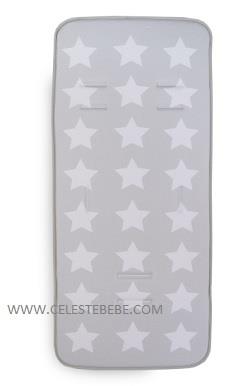 COLCHONETA SILLA DE PASEO ESTRELLAS BLANCA Y GRIS