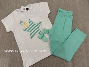 CONJUNTO LEGGING Y CAMISA ESTRELLA VERDE